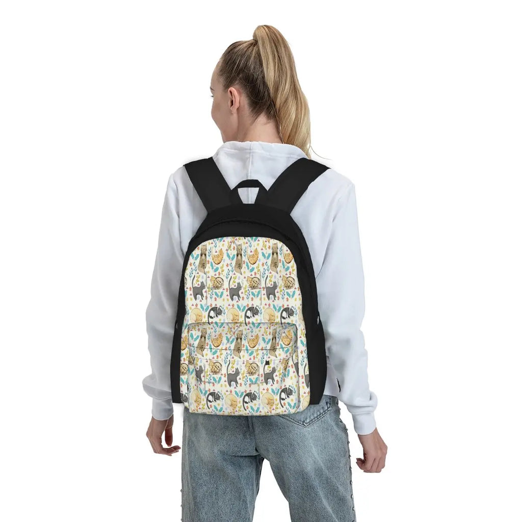 Cat Print Backpack for Men and Women