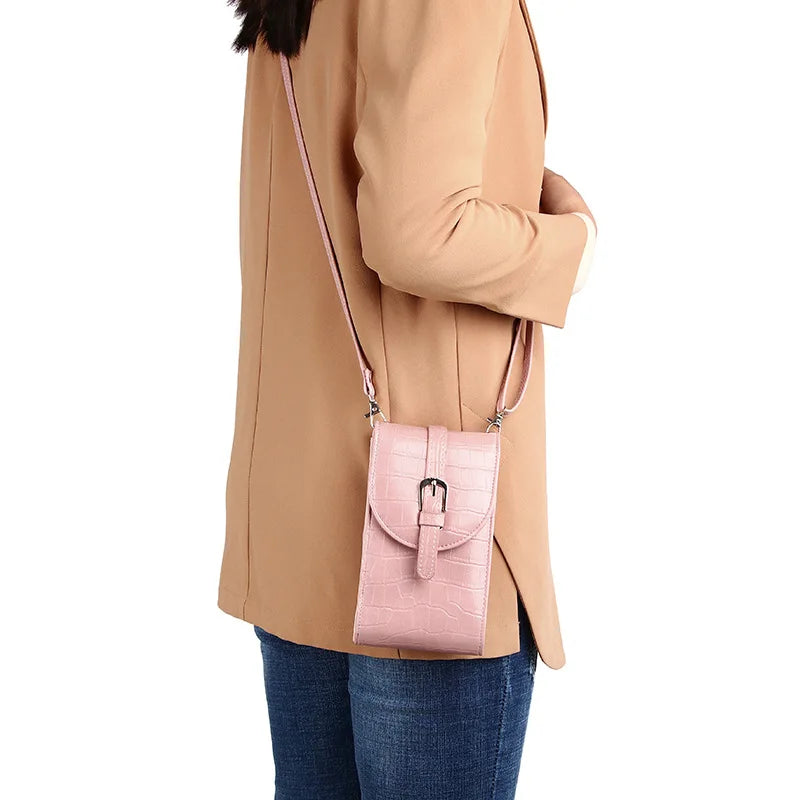 Mini Crossbody Bags Women Cell Phone Bag Ladies Purse Soft Leather Flap