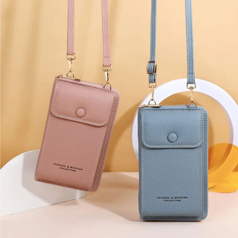 Mini Leather Crossbody Bag for Women - Matte Shoulder Clutch