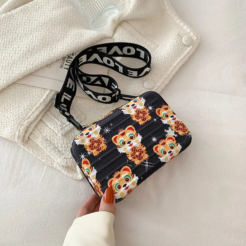 Cartoon Print Small Women's Messenger Bag Chain Crossbody B304