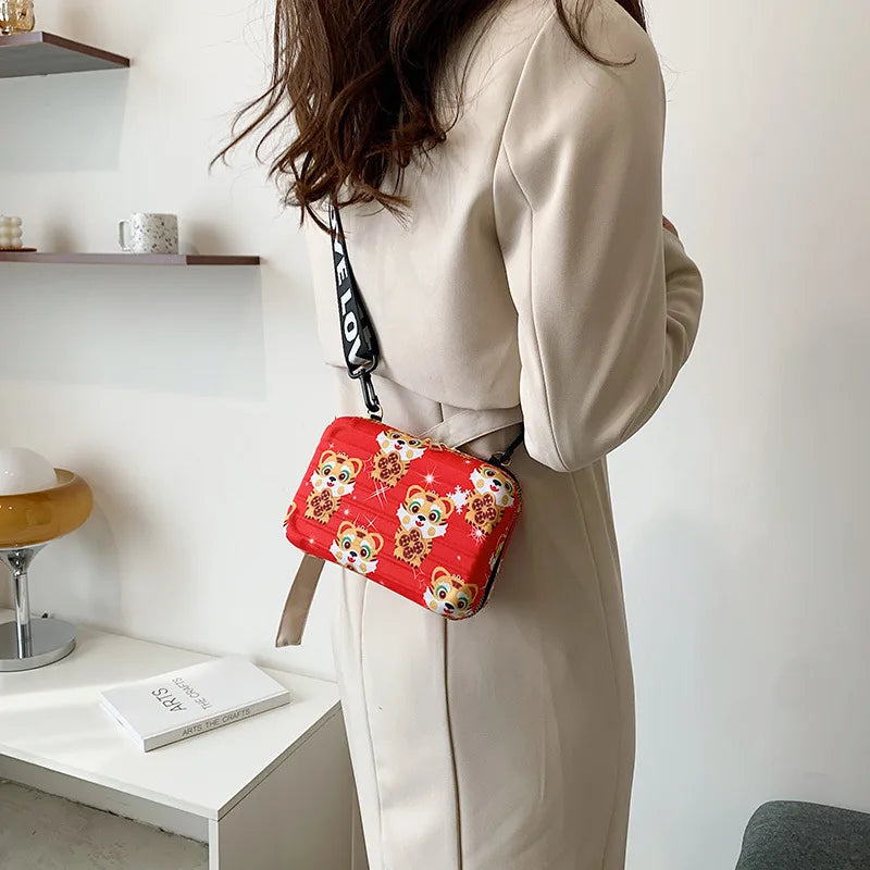 Cartoon Print Small Women's Messenger Bag Chain Crossbody B304