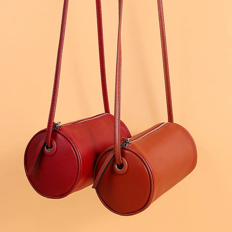 NIUCUNZH Leather Women's Boston Bag Small Shoulder Messenger Pillow Bag