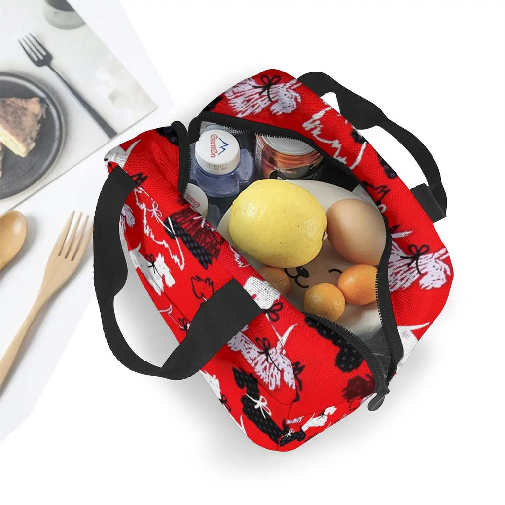 Cartoon Westie Lunch Bag Insulated Tote Picnic Food Cooler Pouch