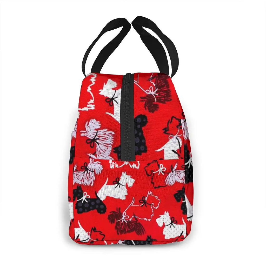 Cartoon Westie Lunch Bag Insulated Tote Picnic Food Cooler Pouch