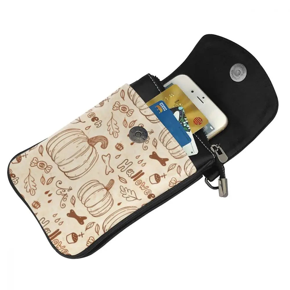 Universal Leather Cell Phone Bag Shoulder Pocket Wallet Pouch Case