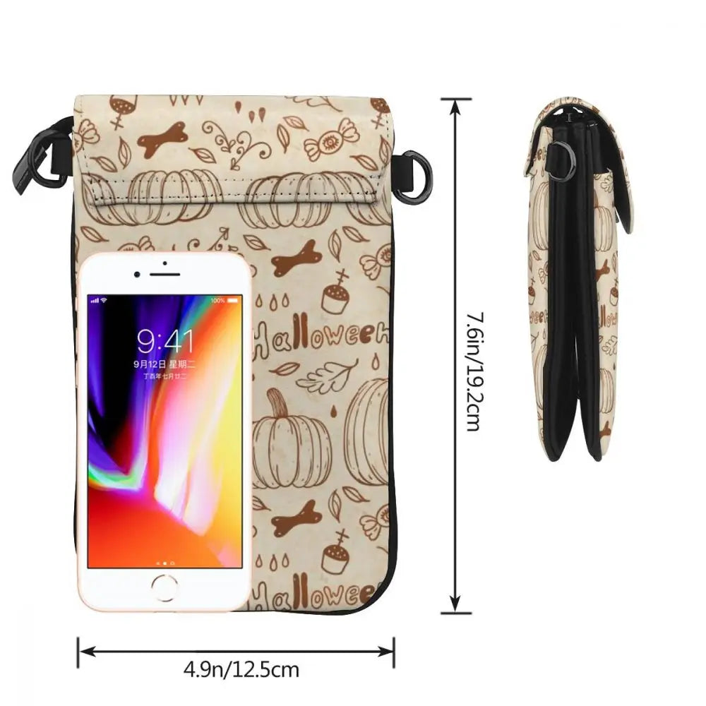 Universal Leather Cell Phone Bag Shoulder Pocket Wallet Pouch Case