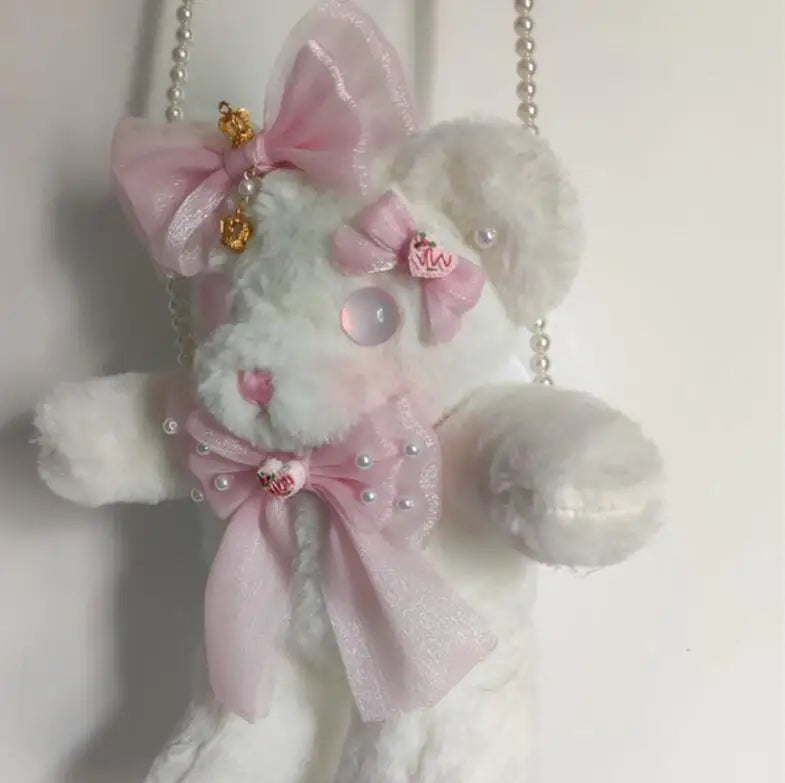 Crown Bear Lolita Bag Soft Sister Doll Diagonal Sweet Bag 2Colors