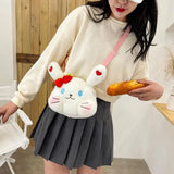 NONSAR Strawberry Rabbit Plush Bag Girl Lolita Style Messenger Bag