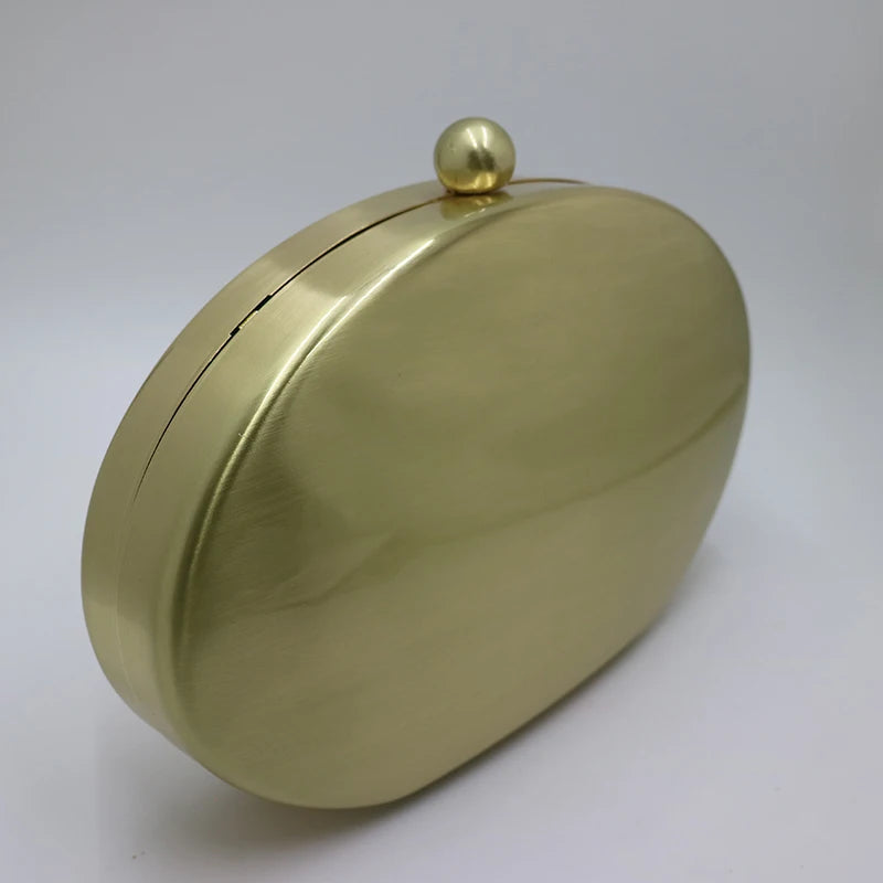 Metal Box Clutches Evening Bags Party Prom Bronze Silver
