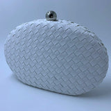 Oval Shape Knitting Box Case Clutch Evening Bag Pink Drop
