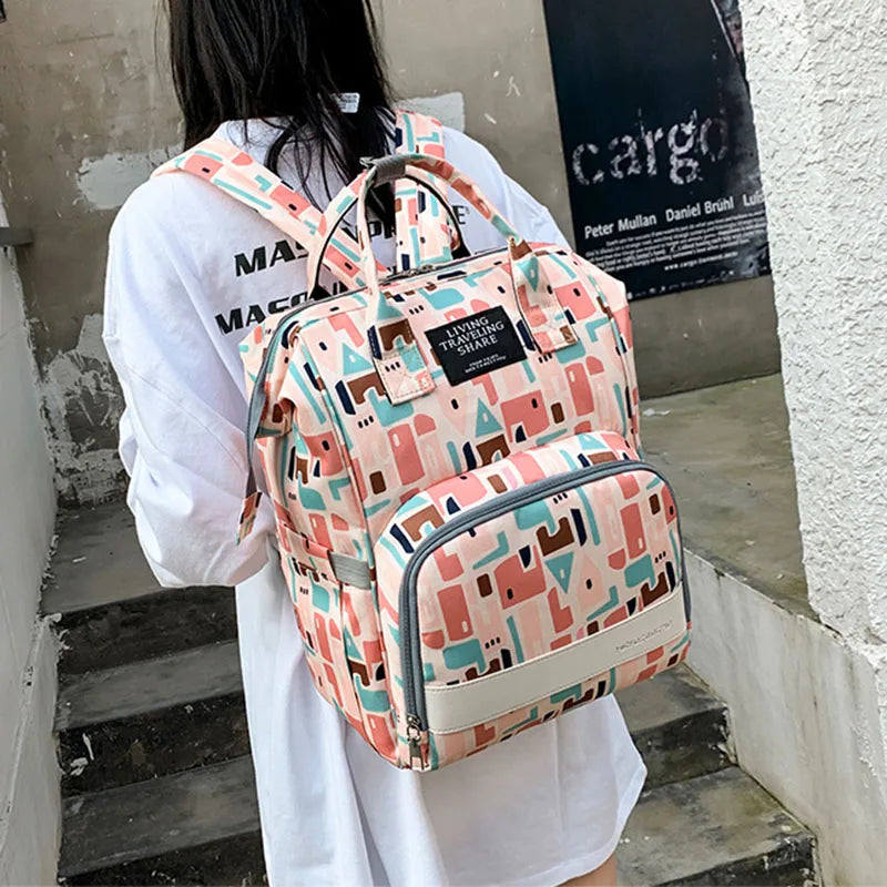 Large Capacity Nappy Backpack Multi-function Waterproof Mom Baby Bag