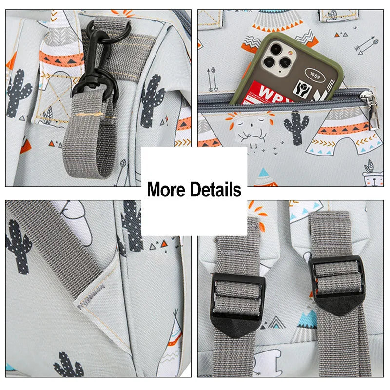 Large Capacity Nappy Backpack Multi-function Waterproof Mom Baby Bag