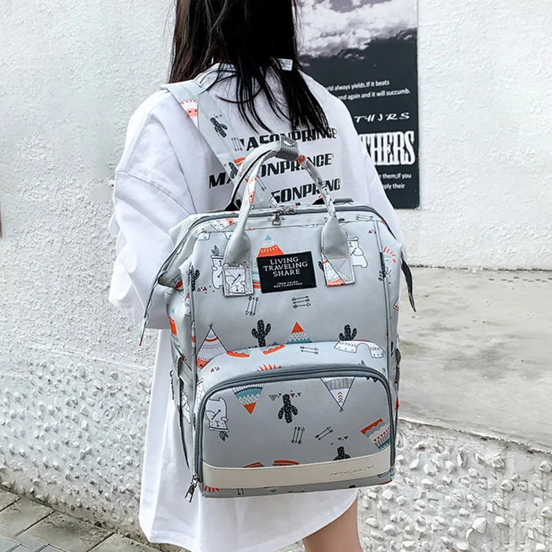 Large Capacity Nappy Backpack Multi-function Waterproof Mom Baby Bag