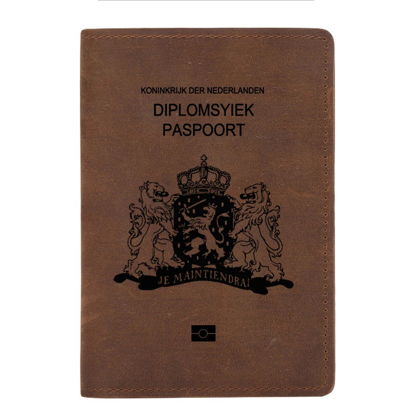 Nederland Dutch Passport Case Leather Cover