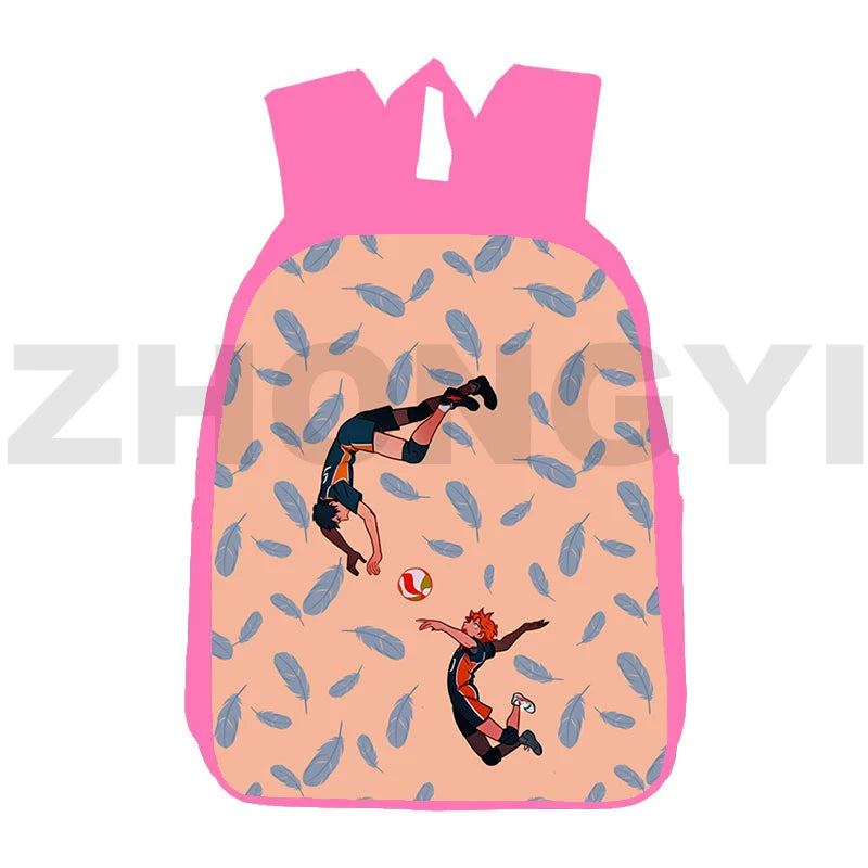 16 Inch Pink 3D Anime Haikyuu Bag Nekoma Backpack Girls Boys School Bags