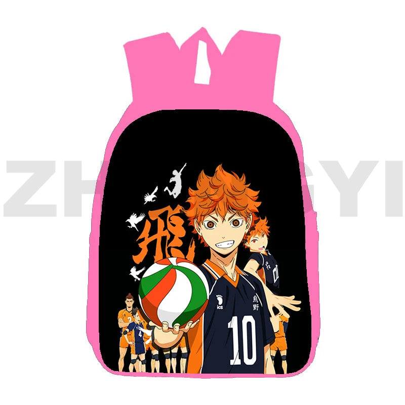 16 Inch Pink 3D Anime Haikyuu Bag Nekoma Backpack Girls Boys School Bags