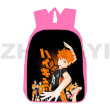 16 Inch Pink 3D Anime Haikyuu Bag Nekoma Backpack Girls Boys School Bags