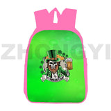 16" Pink 3D Anime St Patrick's Backpack Kids School Bag