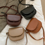 Women PU Leather Crossbody Saddle Bag Handbag Vintage Female Girls Soft Purses