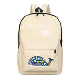 Cartoon Print Canvas Backpack Preppy Style Elephant School Bag