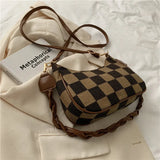 Plaid Shoulder Bag Women Hobos Commute Bag Handbags OL Style Crossbody Bags