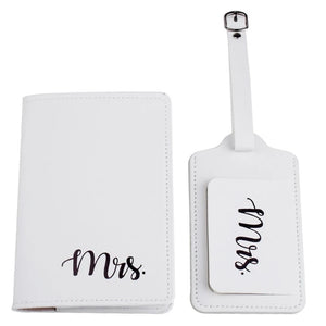 4Pcs Mr Mrs Luggage Tags Passport Covers for Couples Travel