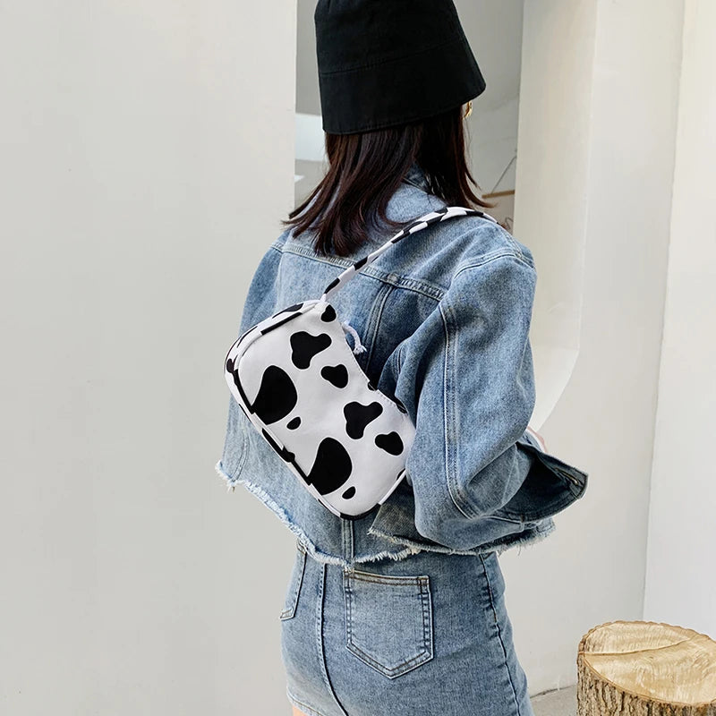 Animal Pattern Print Shoulder Underarm Bag Vintage Ladies Small Purse Handbags C