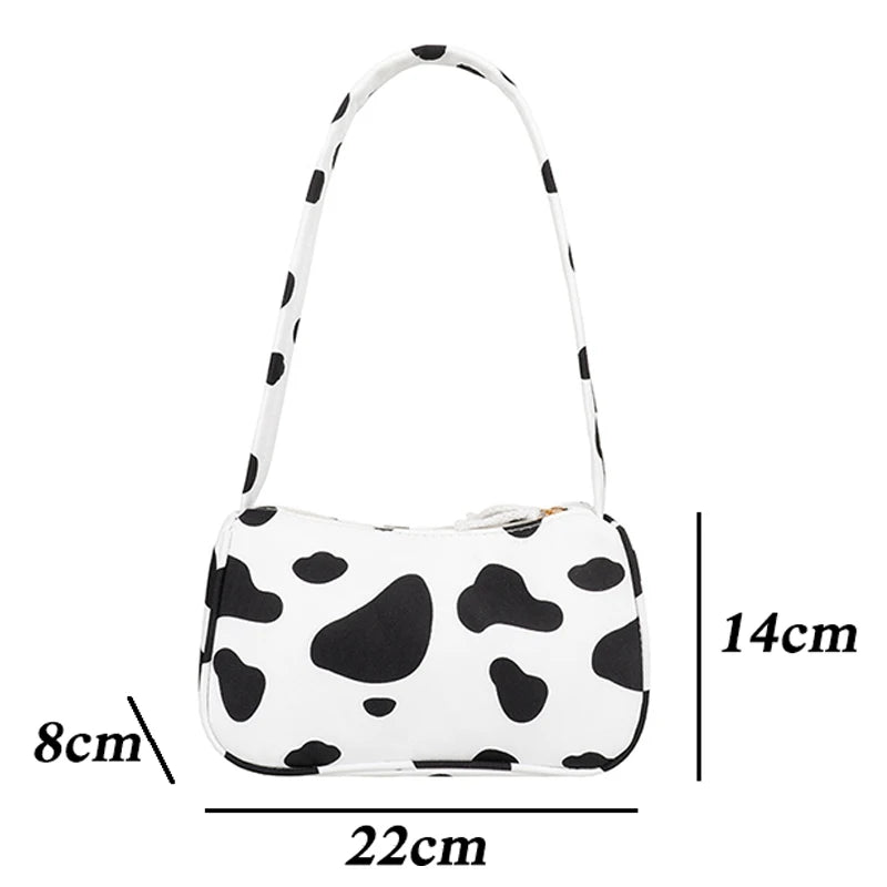 Animal Pattern Print Shoulder Underarm Bag Vintage Ladies Small Purse Handbags C