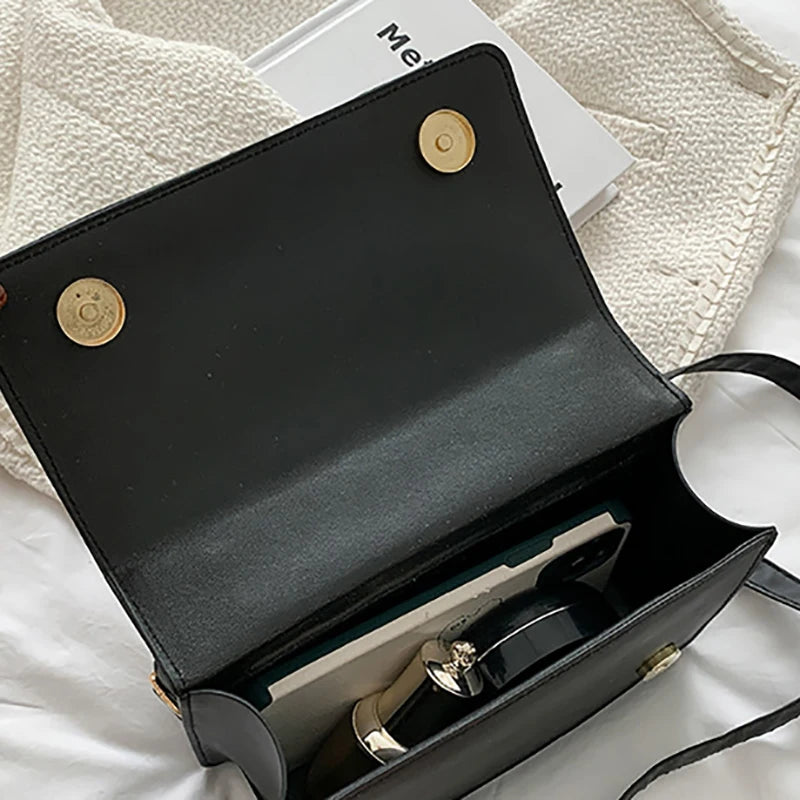 Plaid Shoulder Bag Women Chains PU Leather Crossbody Handbag