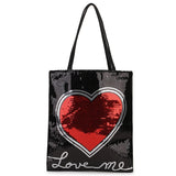 Red Heart Sequins Women Shoulder Bag Tote Purses Handbags Girl's Pouch