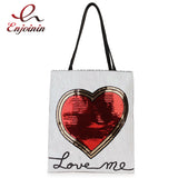 Red Heart Sequins Women Shoulder Bag Tote Purses Handbags Girl's Pouch