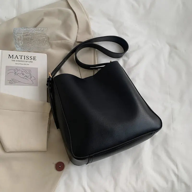 Women's Pu Leather Bucket Bags Brown B146