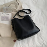 Women's Pu Leather Bucket Bags Brown B146