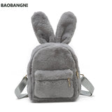 Winter Women's Plush Backpack Small Pink mochila feminina