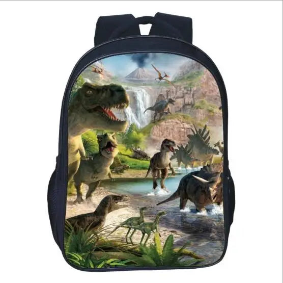 3D Dinosaur School Backpack Boys Kids Satchel Space Bags Mochila Escolar
