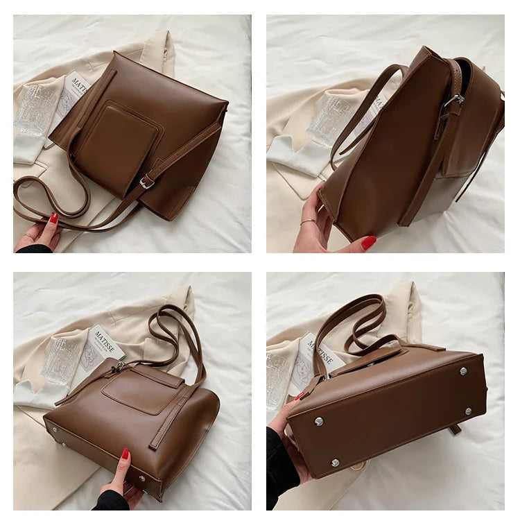 Big Capacity Women's Bag Pu Leather Handbags Tote Female Shoulder Bags