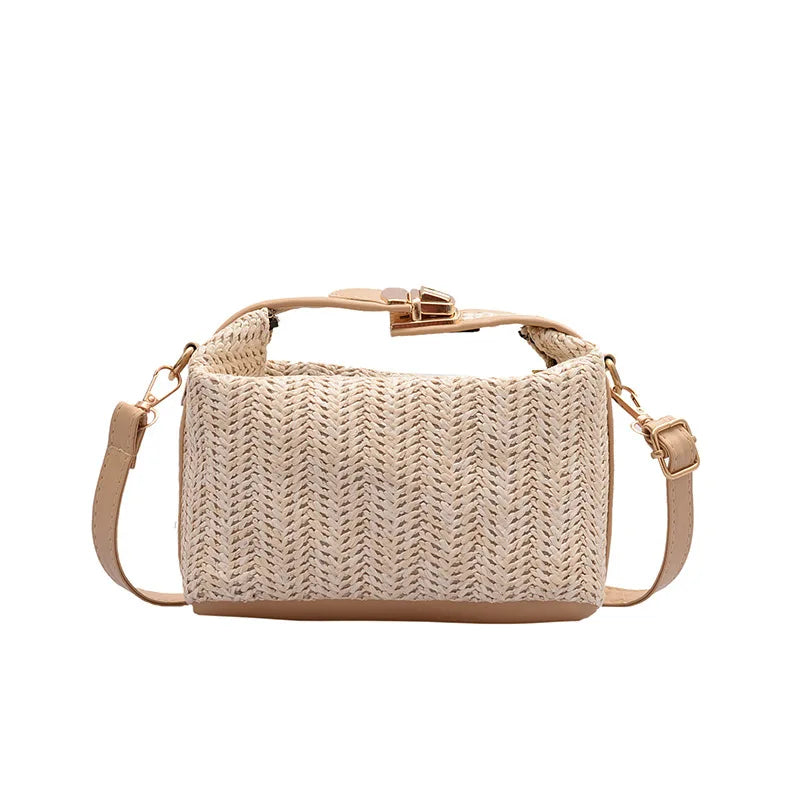 Bohemian Style Straw Woven Shoulder Bag for Women