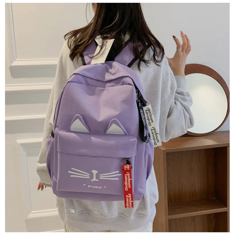 Cat Ears Girls Backpack Kids School Bag Boys Mochila Escolar Cartable Enfant