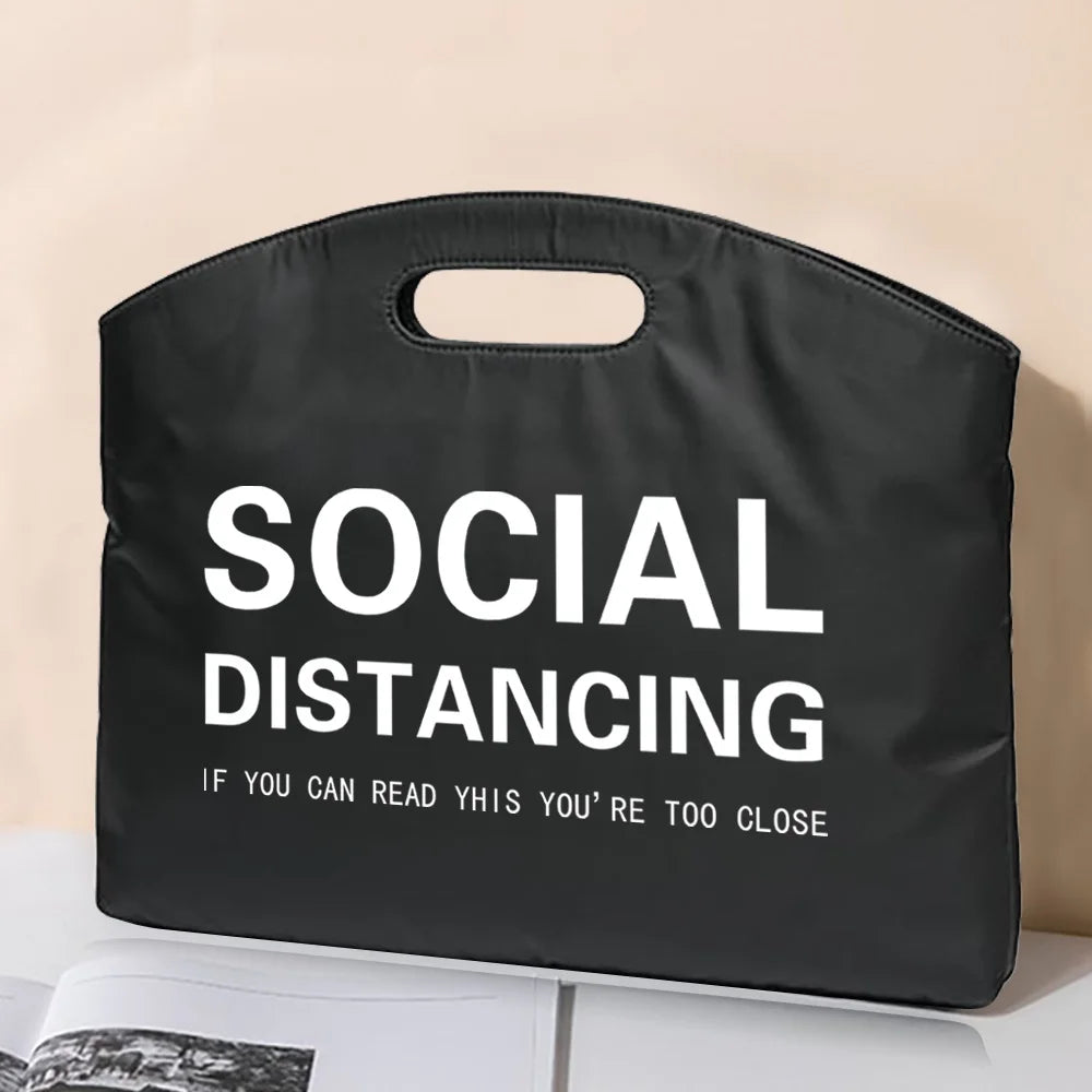 Briefcase Office Document Material Storage Bag Text Printed Business Laptop