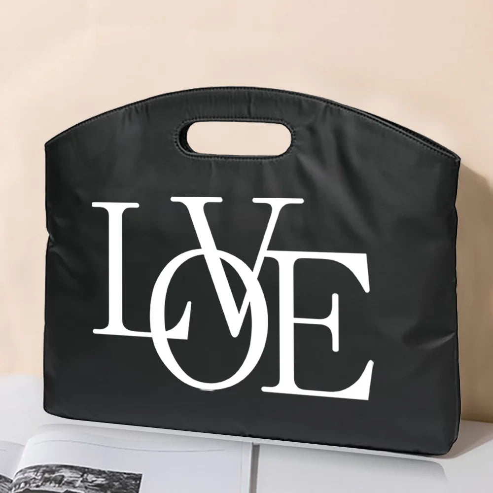 Briefcase Office Document Material Storage Bag Text Printed Business Laptop
