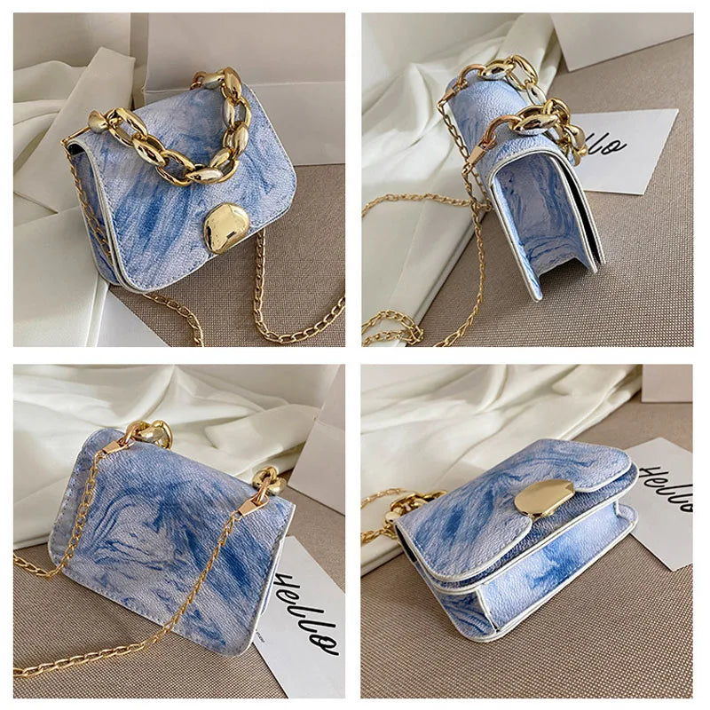 British Small Square Bag Women's Handbag Chain Shoulder Bags