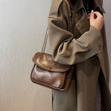 British Vintage Women's Double Chain Cross Body Shoulder Hobo Bags