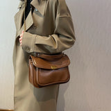 British Vintage Women's Double Chain Cross Body Shoulder Hobo Bags