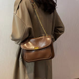 British Vintage Women's Double Chain Cross Body Shoulder Hobo Bags