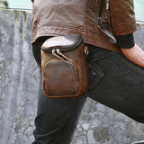 Bull Leather Multifunction Small Messenger Crossbody Bag Phone Pouch Men 1167