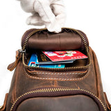 Bull Leather Multifunction Small Messenger Crossbody Bag Phone Pouch Men 1167