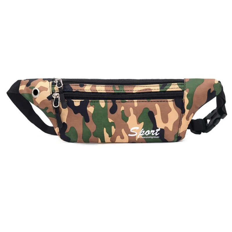 Dark Grain Camo Bum Bag Unisex Fanny Pack Waist Belt Pouch Pocket