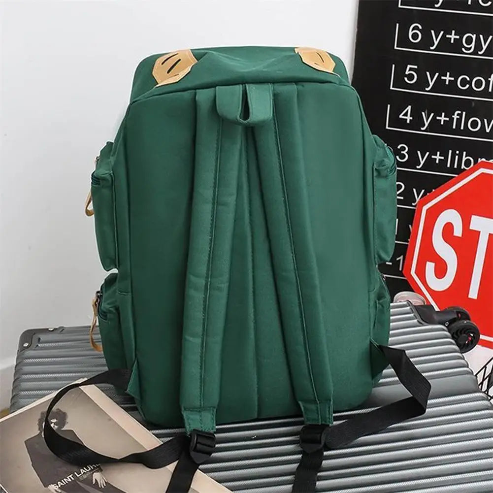 Canvas Backpack Large-Capacity Travel Computer School Bag Couple Preppy Style