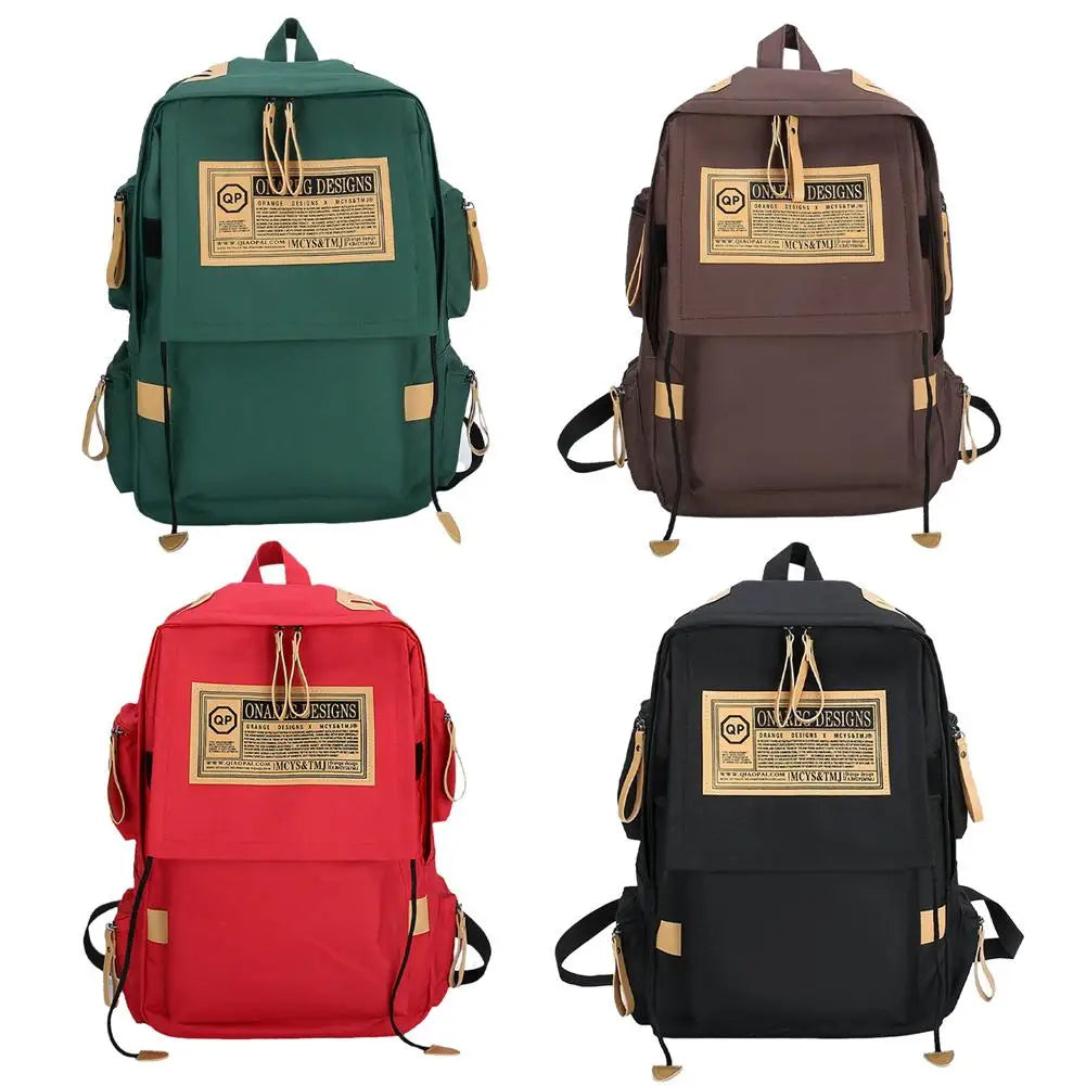 Canvas Backpack Large-Capacity Travel Computer School Bag Couple Preppy Style