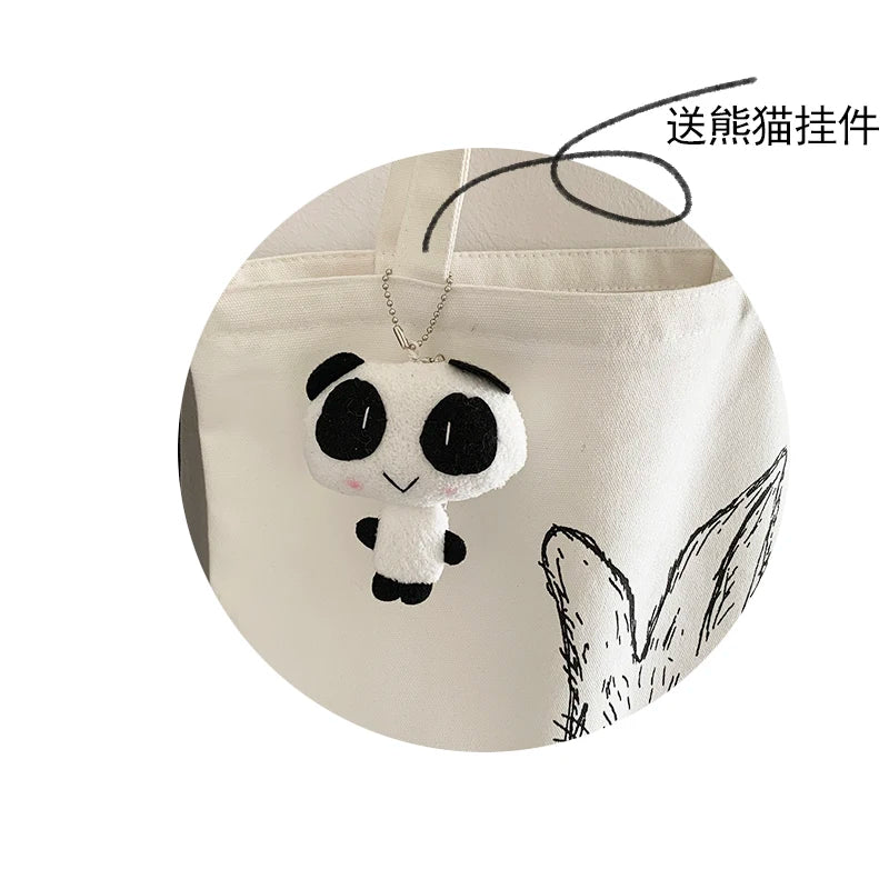 Canvas Shoulder Bag Lightweight Student Cloth Bag Japanese Cartoon Printing
